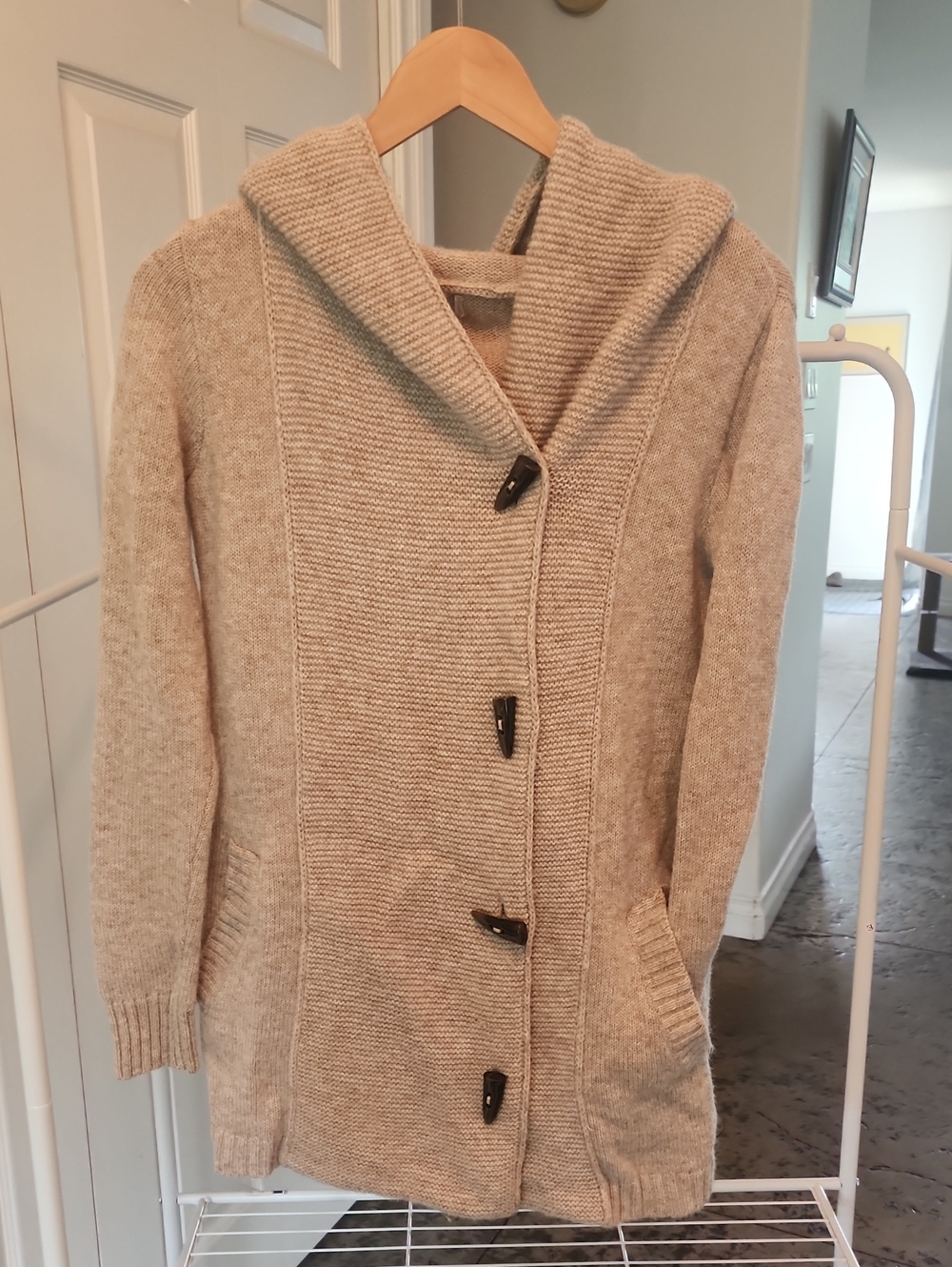 Cozy Hooded Cardigan with Toggle Buttons